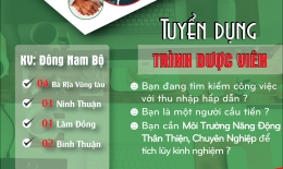 TUYỂN DỤNG TRÌNH DƯỢC VIÊN KV ĐÔNG NAM BỘ