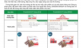 Thông báo cải tiến sản phẩm PRODAISOVIT EXTRA
