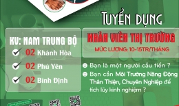 TUYỂN DỤNG TRÌNH DƯỢC VIÊN KHU VỰC NAM TRUNG BỘ