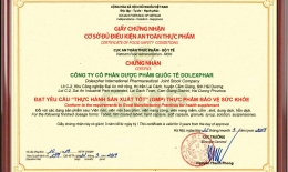 Nhà máy Dolexphar – Đơn vị thành viên của Đại Sơn Group vinh dự đạt chứng nhận GMP của Bộ Y tế